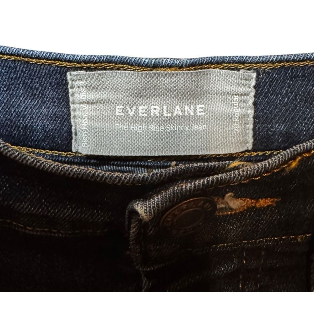 EVERLANE Dark Blue Cotton Blend Stretchy The High Rise Skinny Jean Size 29 - Picture 7 of 13